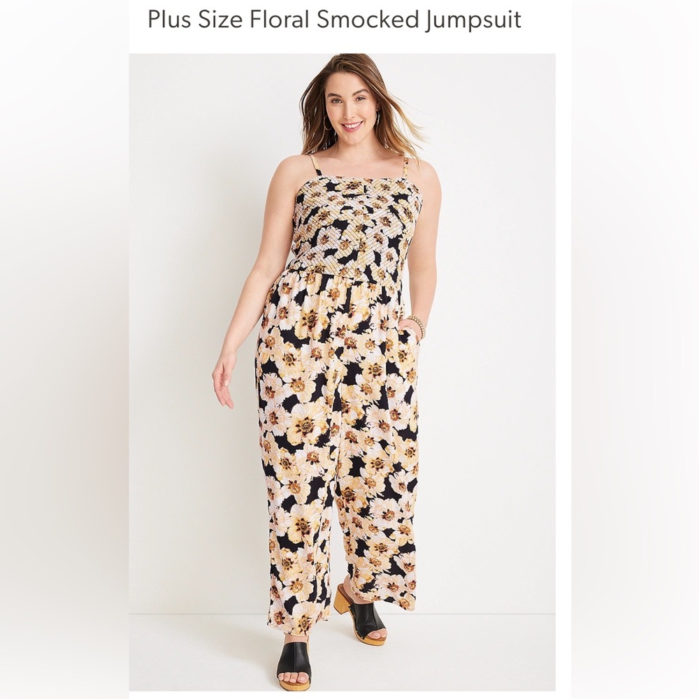 Maurice’s Smocked Plus Size Floral Jumpsuit